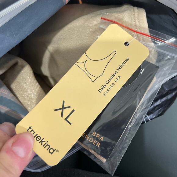 Truekind Women's Size XL Daily Comfort Wireless Shaper Bra Chai Beige 10022 - Picture 9 of 9